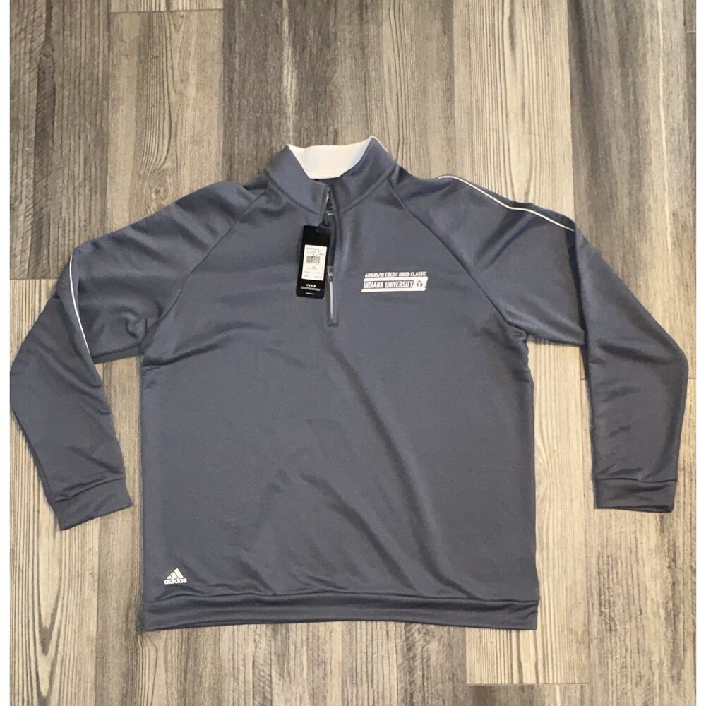 NWT Adidas 1/4 Zip Pullover Shirt Mens XL Indiana University Logo Performance